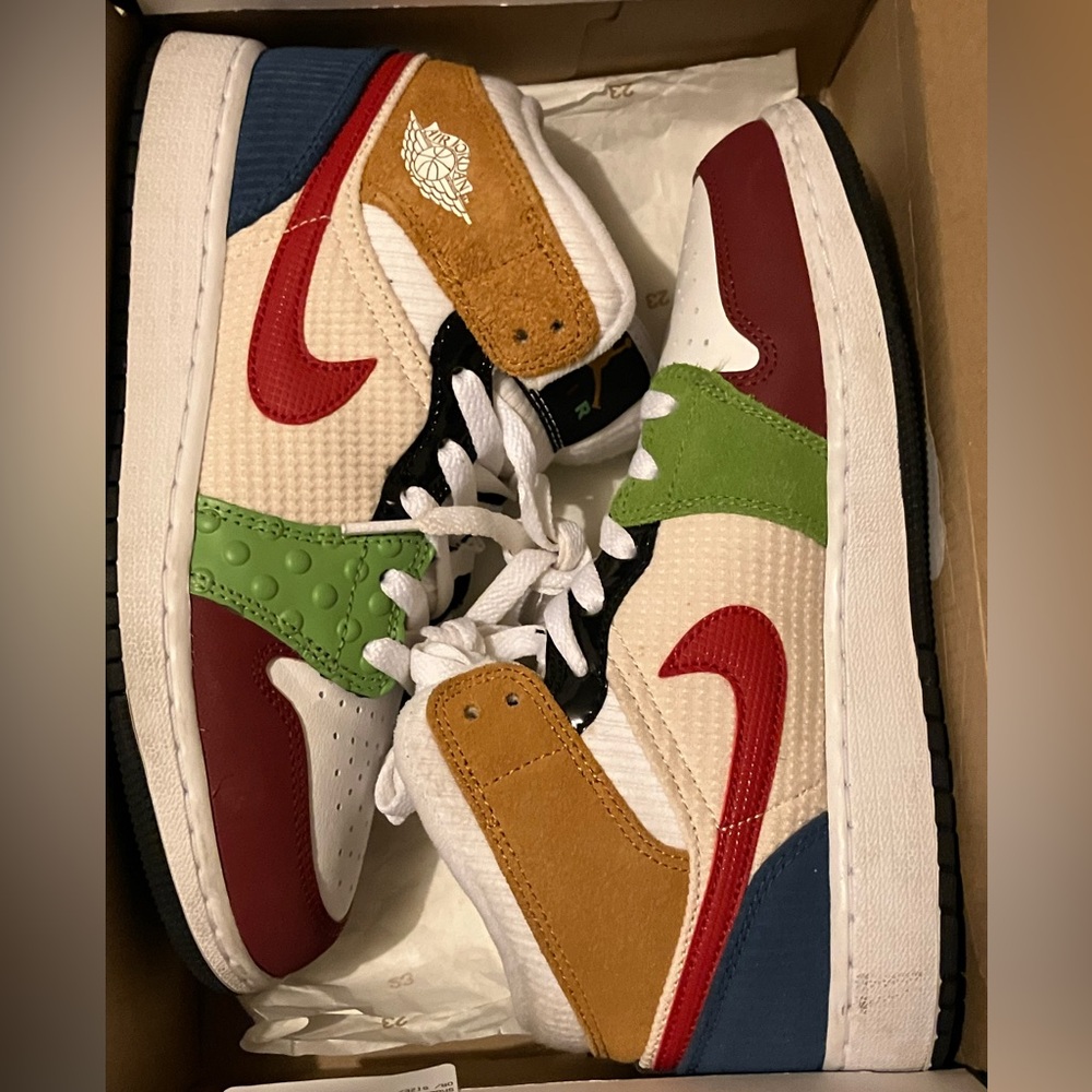 NWOT Air Jordan Sneakers with Burgundy Logo